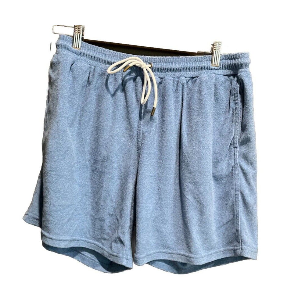 Dandy‎ Del Mar Light Blue Terry Drawstring Men's Shorts Size XXL